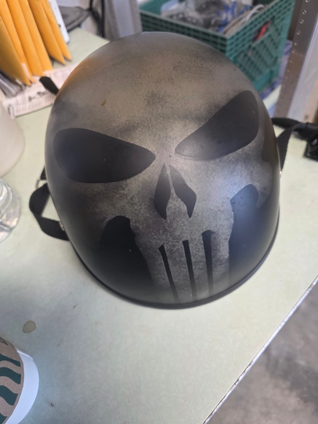 Customer photo review of Lightweight SOA Style DOT Beanie Helmet / Skull