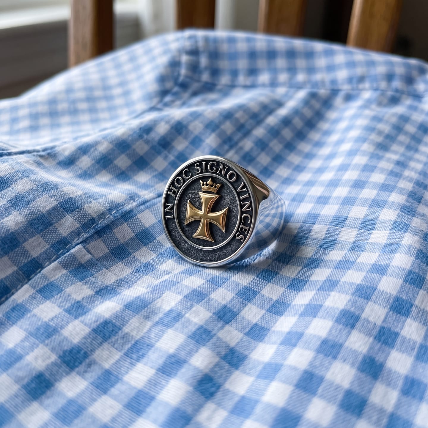 Customer photo review of Templar Cross and Crown Ring