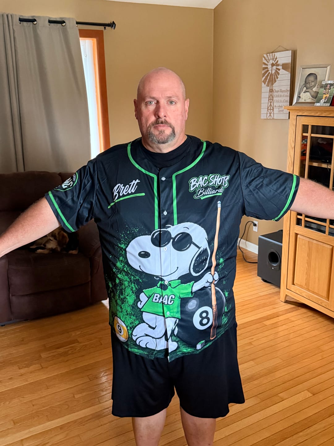 Customer photo review of Frenzidea Custom BAC Shots Shirt for Brett Evans