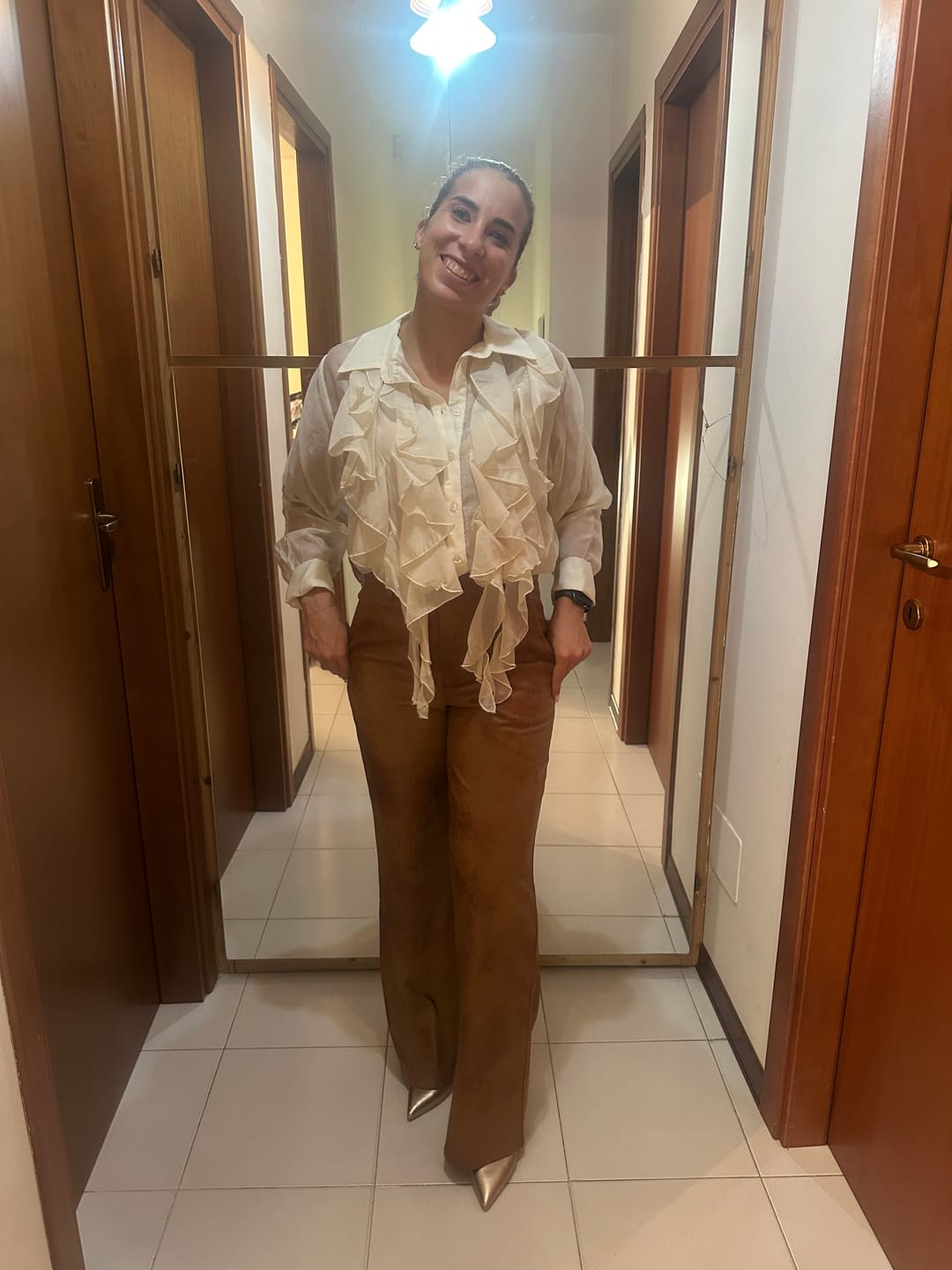 Customer photo review of PANTALONE BRUNO COGNAC