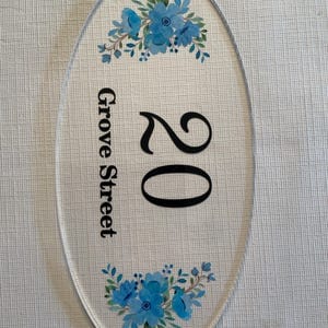 Customer photo review of Floral House Number Sign