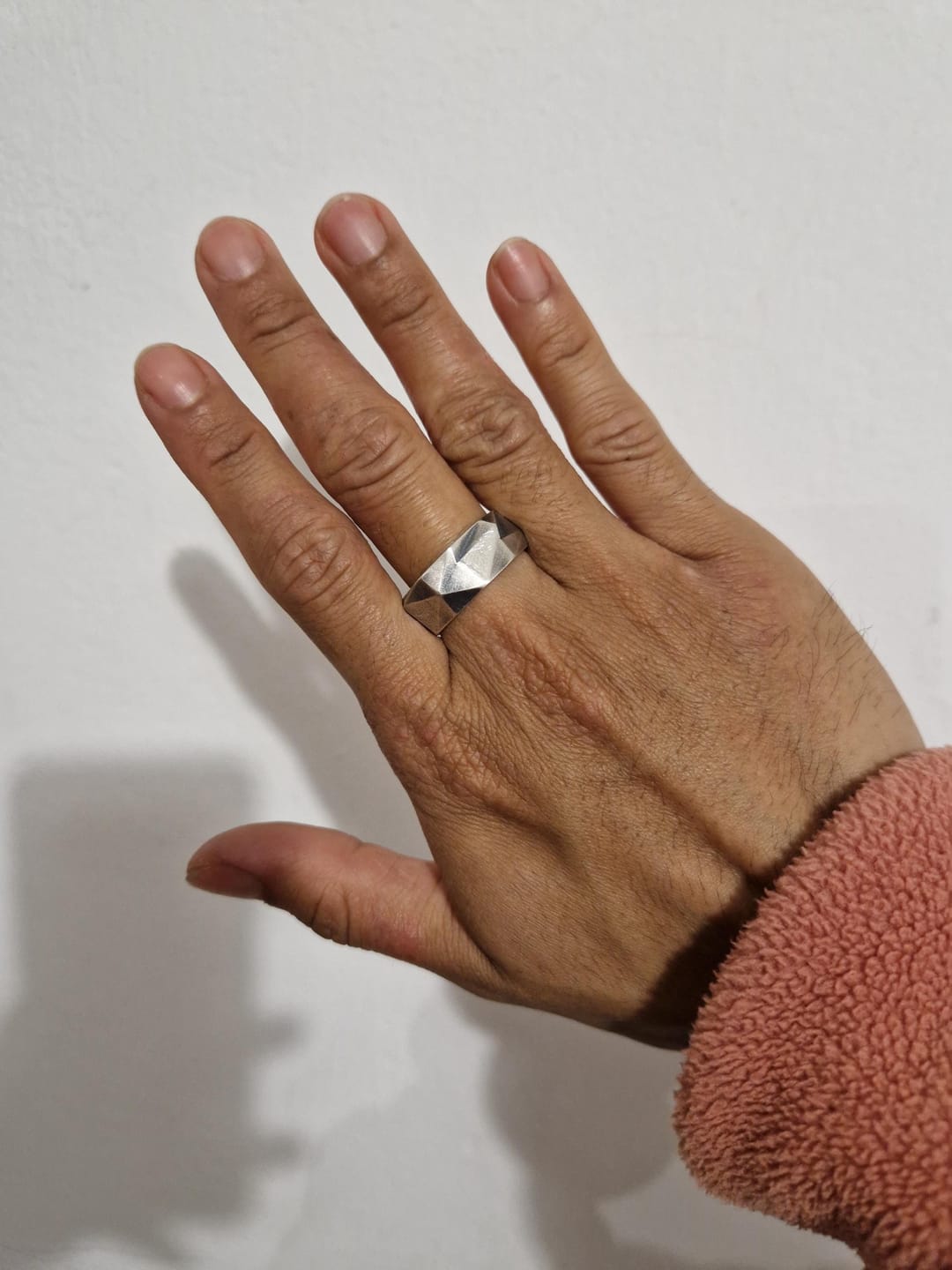 Customer photo review of Geometric Faceted Ring
