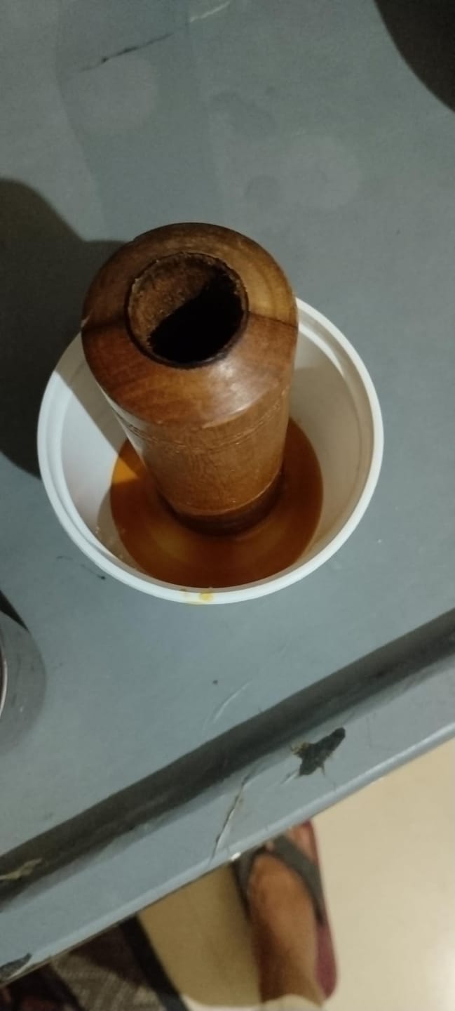 Customer photo review of Original Vijaysar Wooden Glass (100 ml) for Diabetes & Sugar Control for Daily Wellness