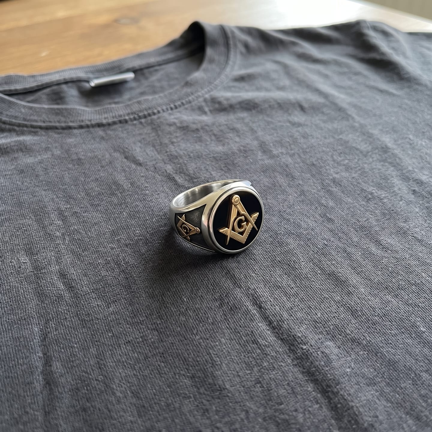 Customer photo review of Letter G Masonic Signet Ring