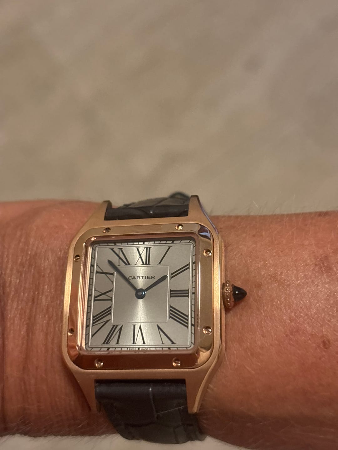 Customer photo review of SANTOS DUMONT LADY PINK GOLD CASE LEATHER STRAP