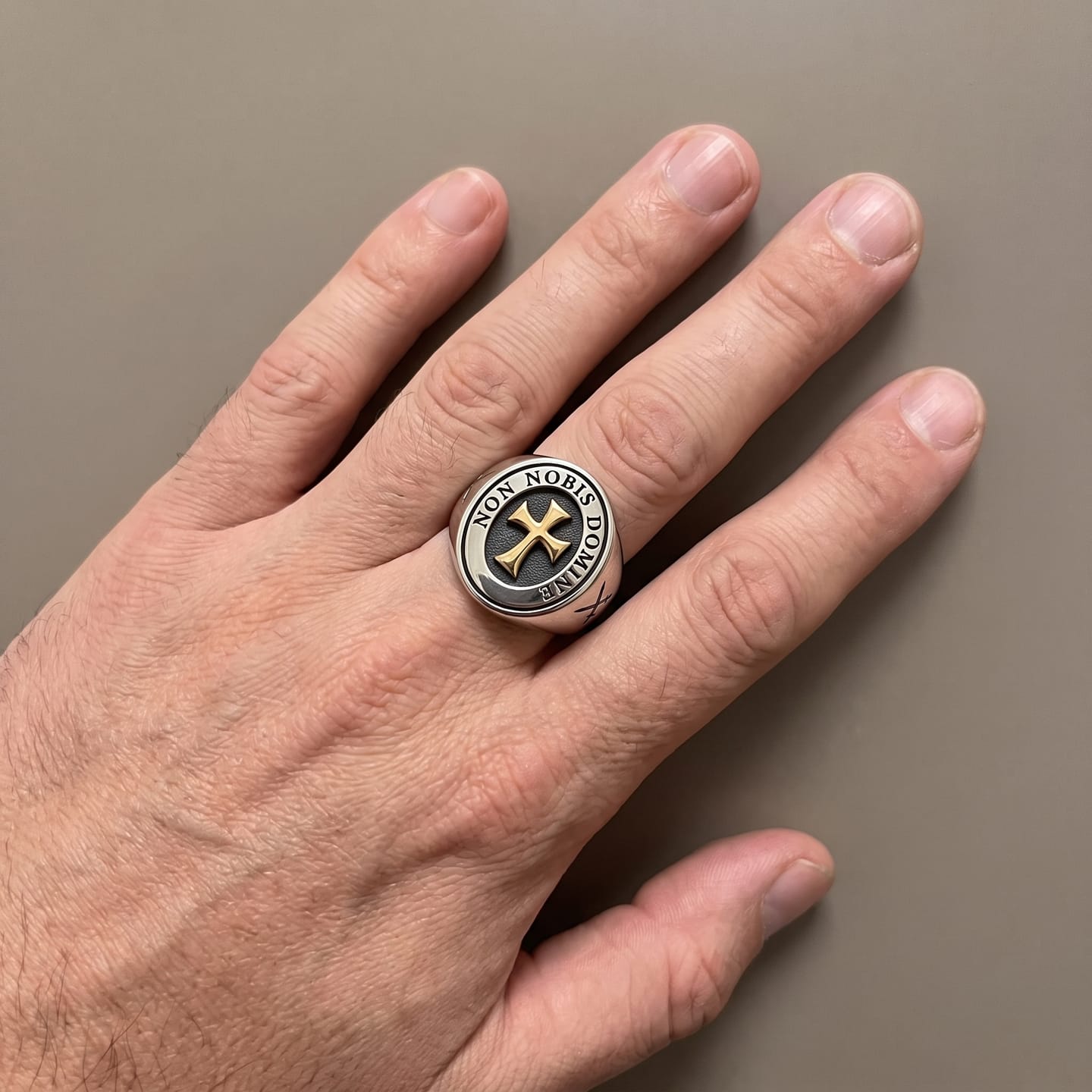 Customer photo review of Non Nobis Domine Templar Ring