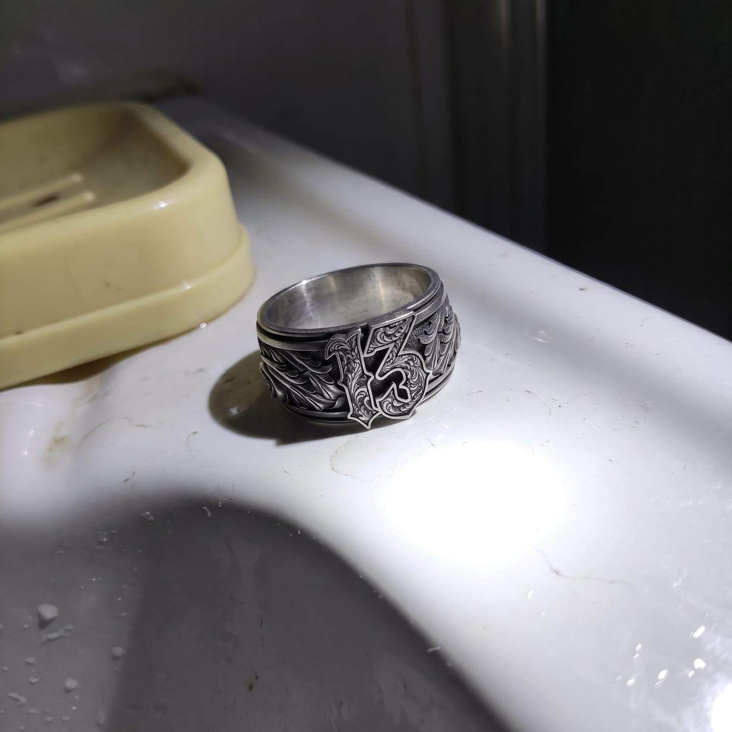 Customer photo review of Lucky 13 Scroll Ring