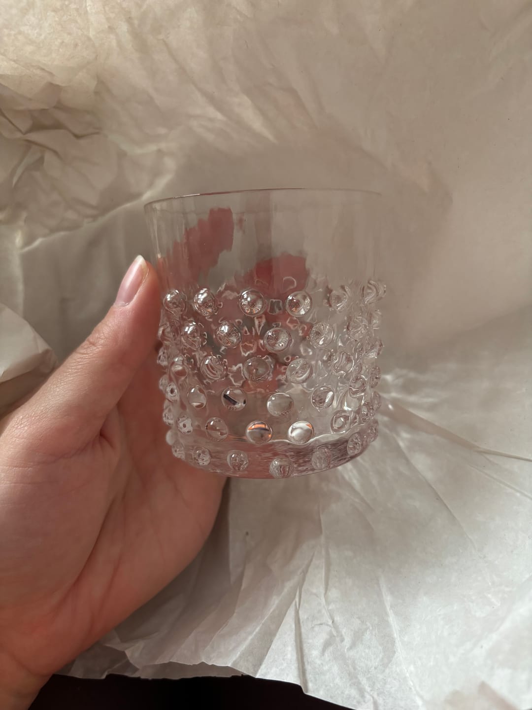 Customer photo review of Whiskey Sklenice Hobnail Crystal