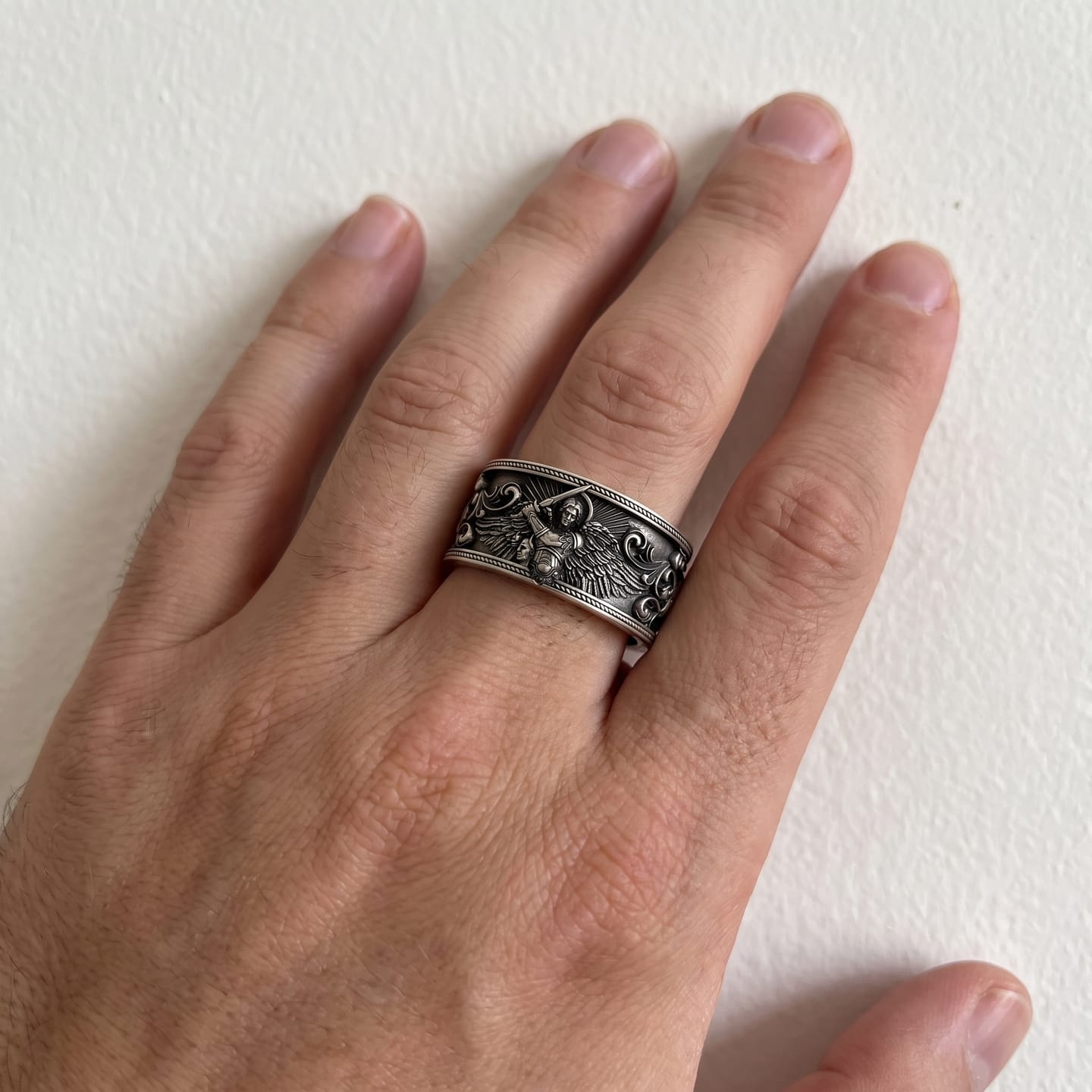 Customer photo review of Saint Michael Sword Ring