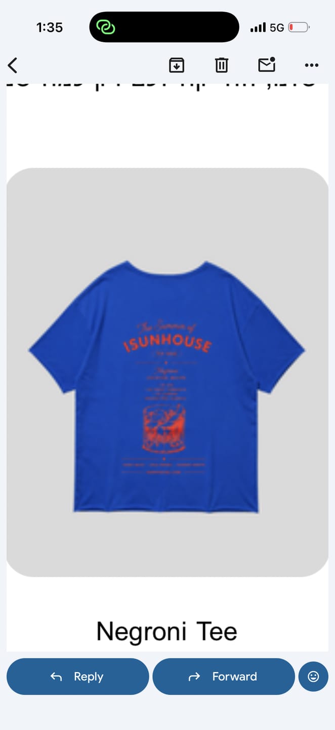 Customer photo review of Negroni Tee