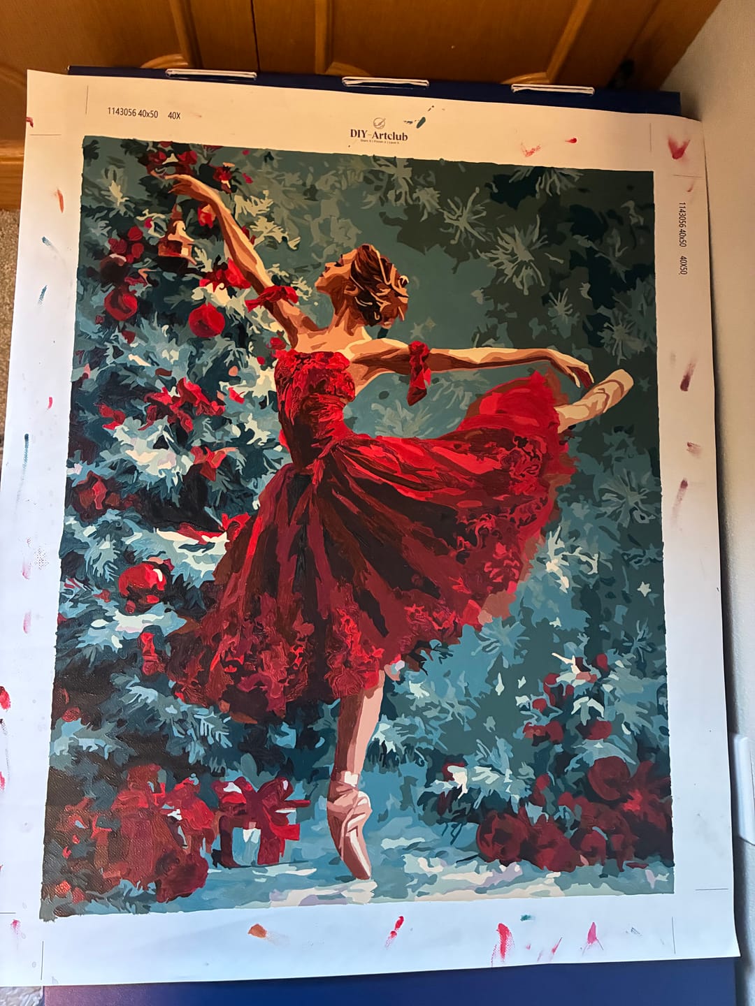 Customer photo review of Ballerina in Red | Paint by Number