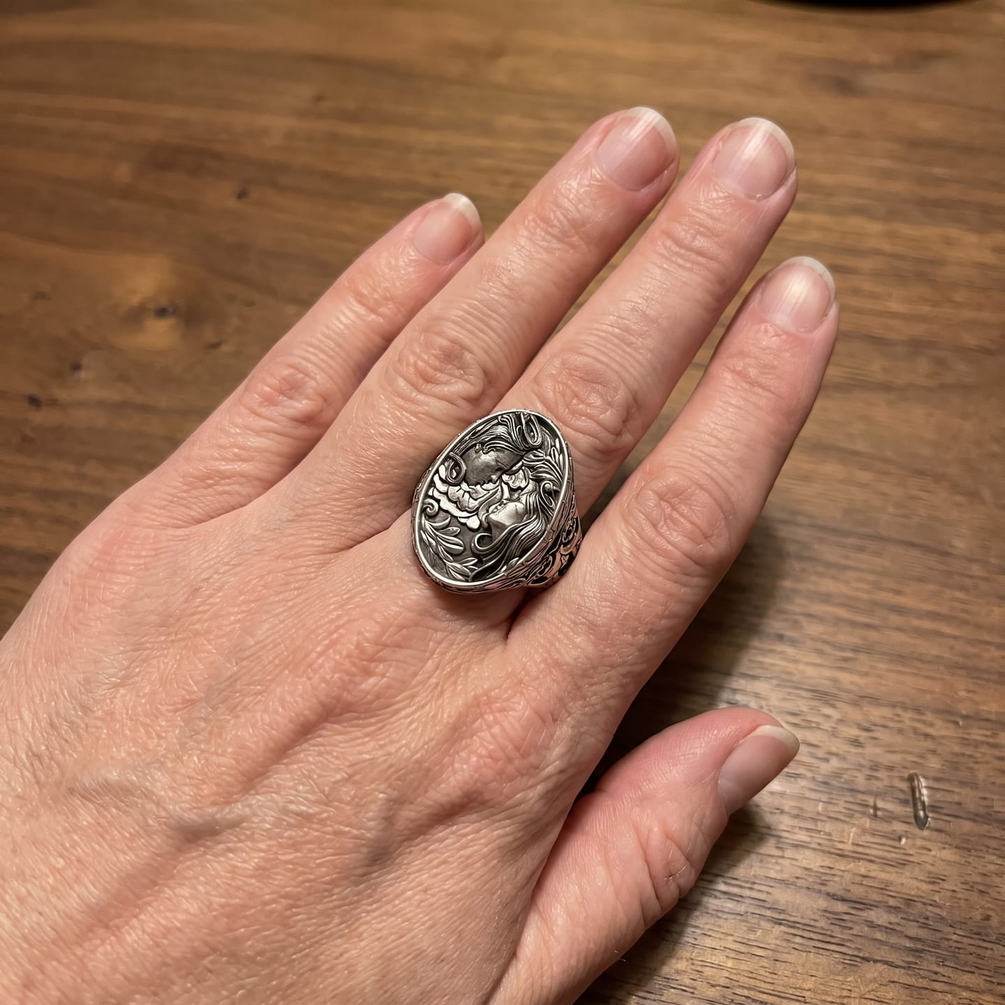 Customer photo review of Facing Lovers Ring