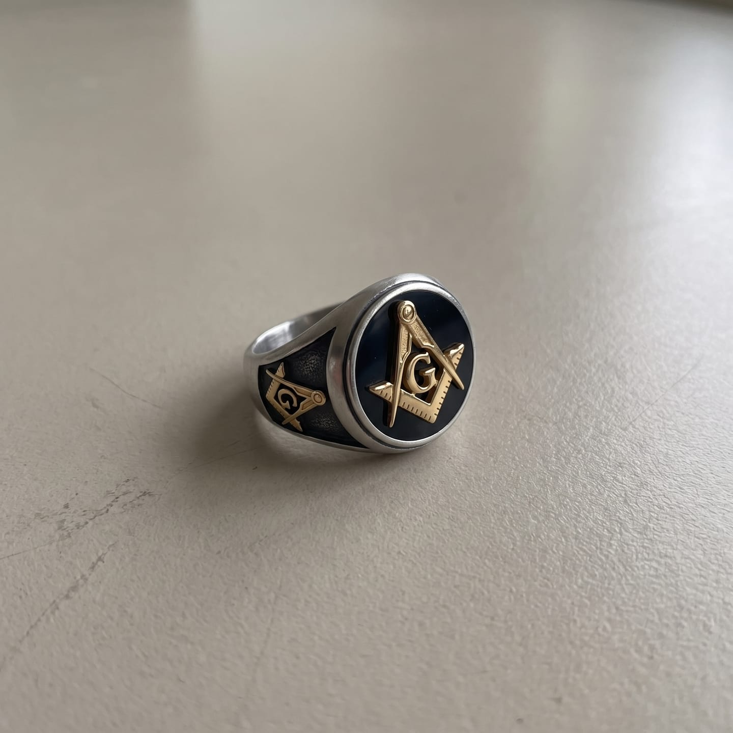 Customer photo review of Letter G Masonic Signet Ring