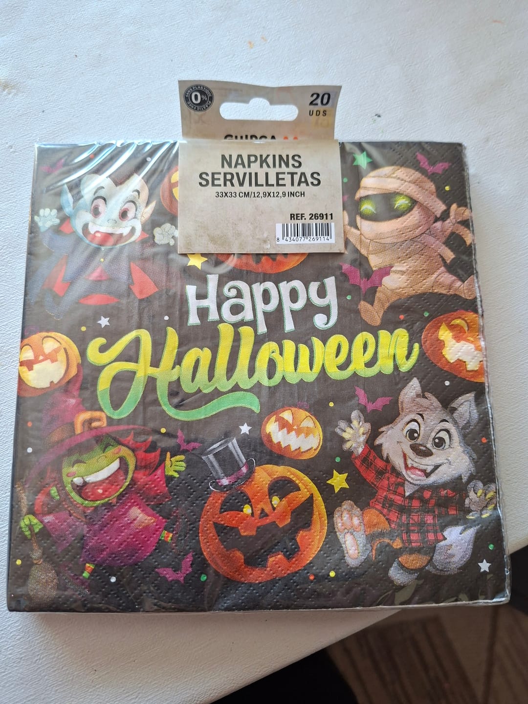 Customer photo review of Halloween Servietten – 4 Designs (Kürbis, Gothic, Candy, Monster)