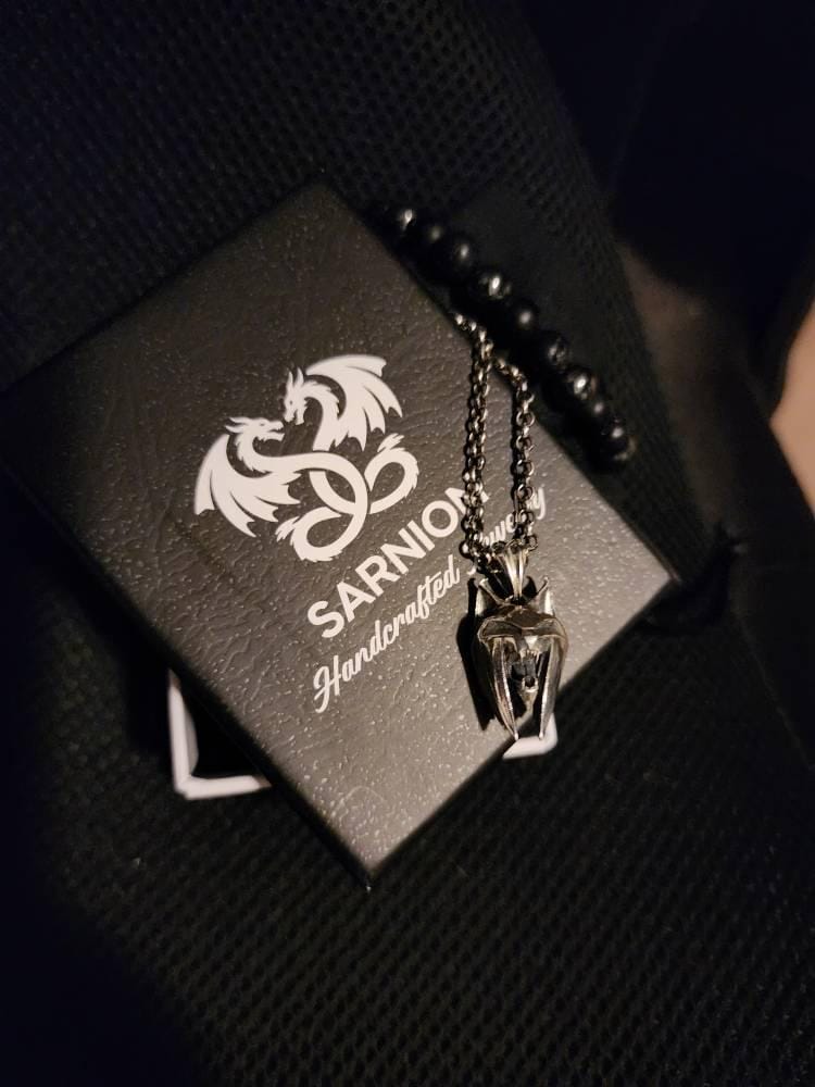 Customer photo review of Faceted Lynx School Pendant