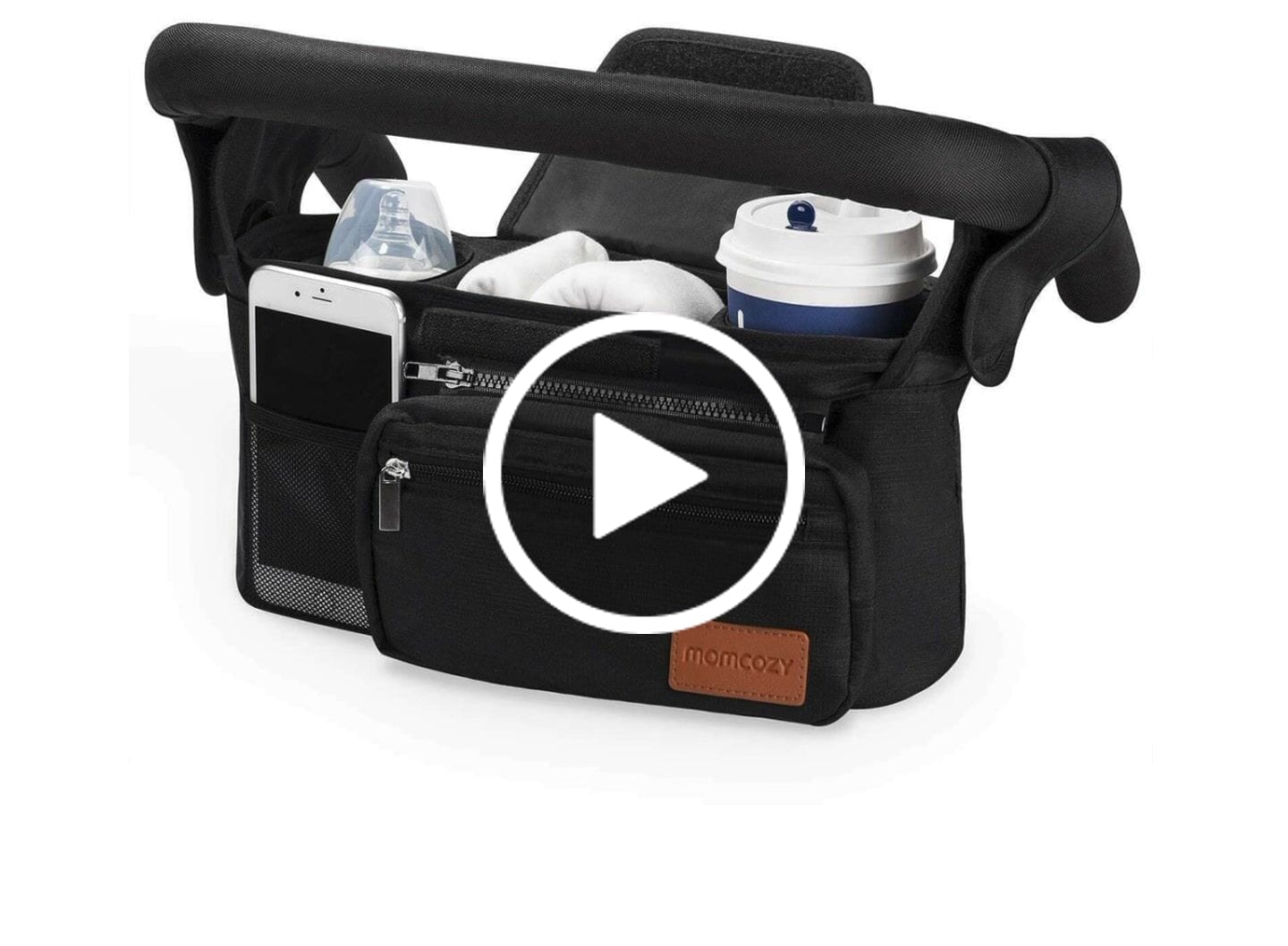 Customer video review of Momcozy Stroller Organizer with Insulated Cup Holder