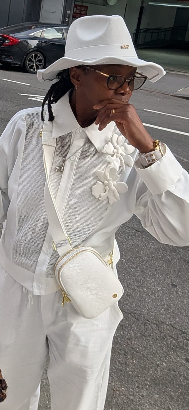 Customer photo review of Men's Avant-Garde Sheer Mesh Panel 3D Floral Applique Cropped Shirt SKUL75674