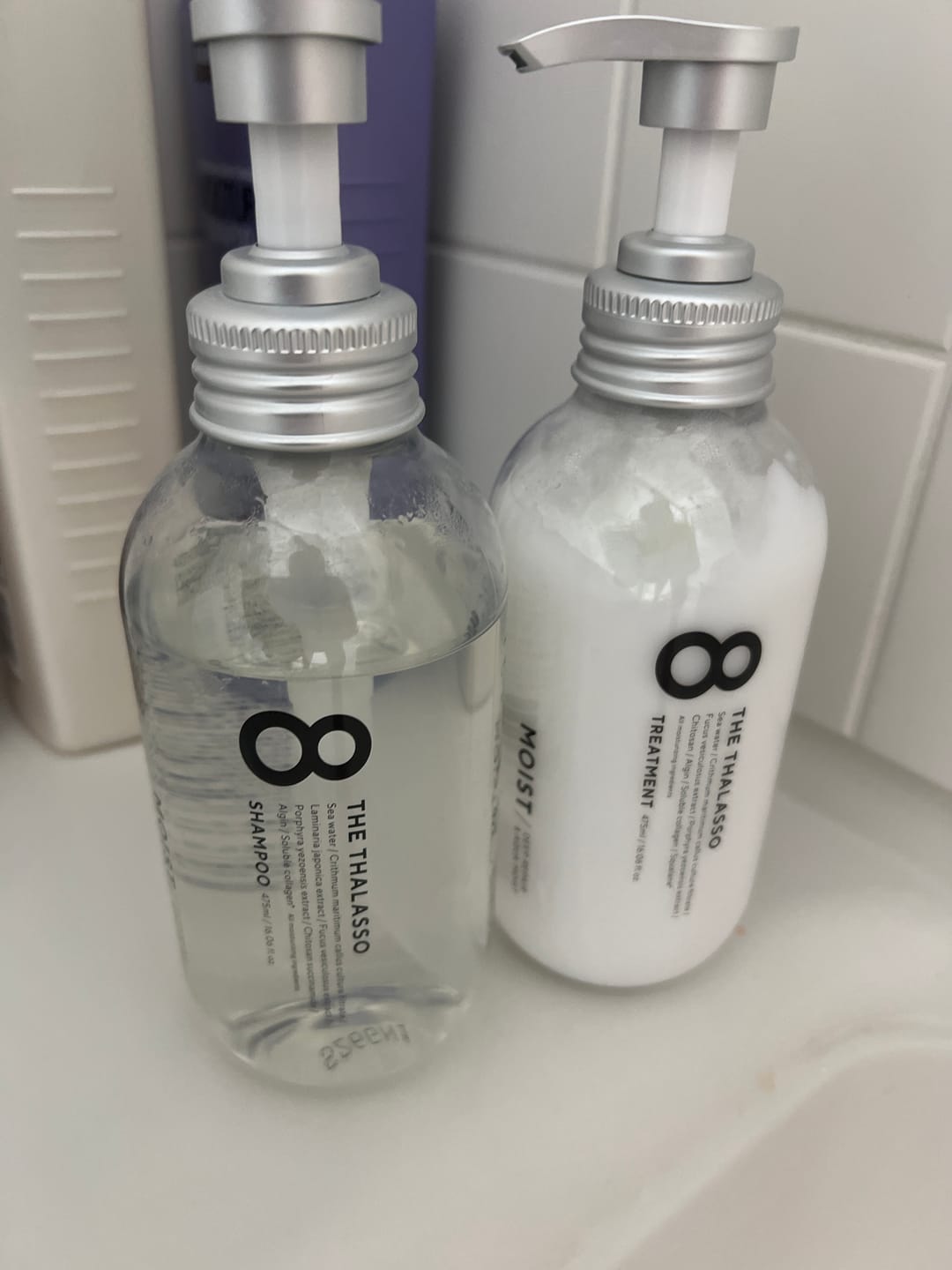 Customer photo review of 8 The Thalasso Cleansing Repair & Moist Shampoo and Treatment Set (475ml Each)