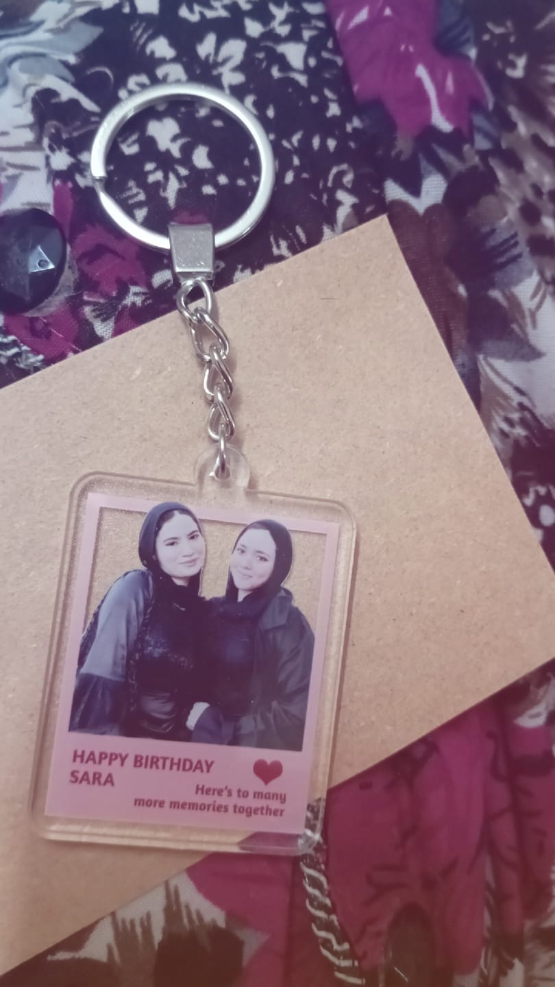 Customer photo review of Personalized Photo keychain