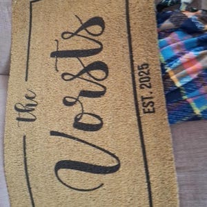 Customer photo review of Your Family Name Your Date Customized Welcome Doormat