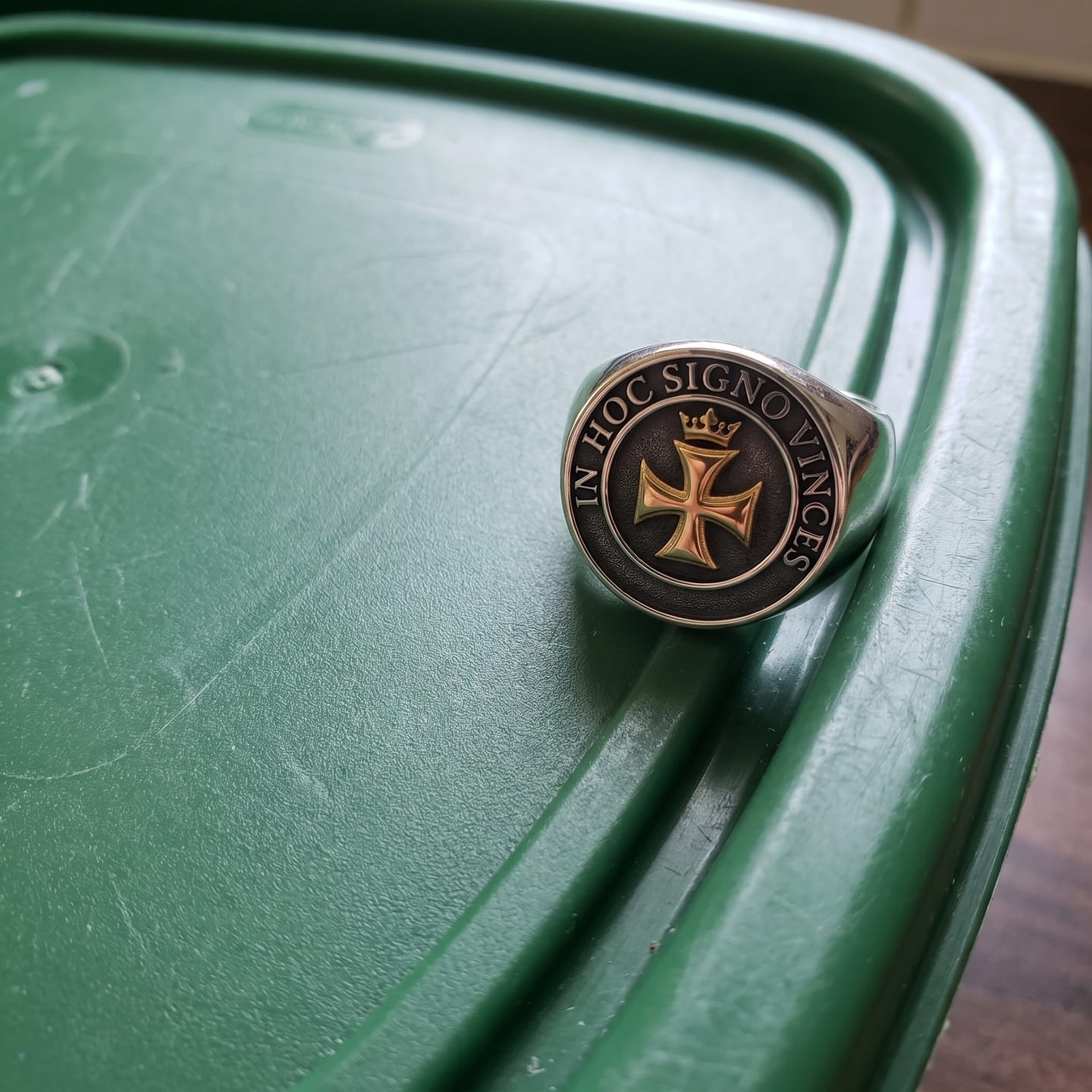 Customer photo review of Templar Cross and Crown Ring
