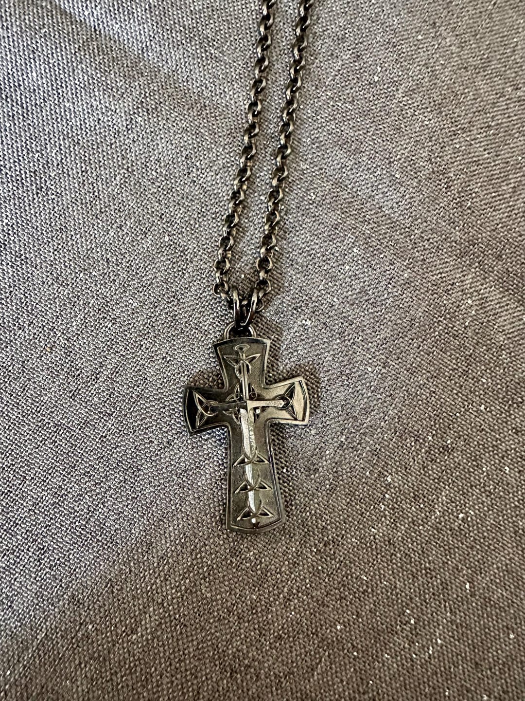 Customer photo review of Sword Celtic Cross Pendant