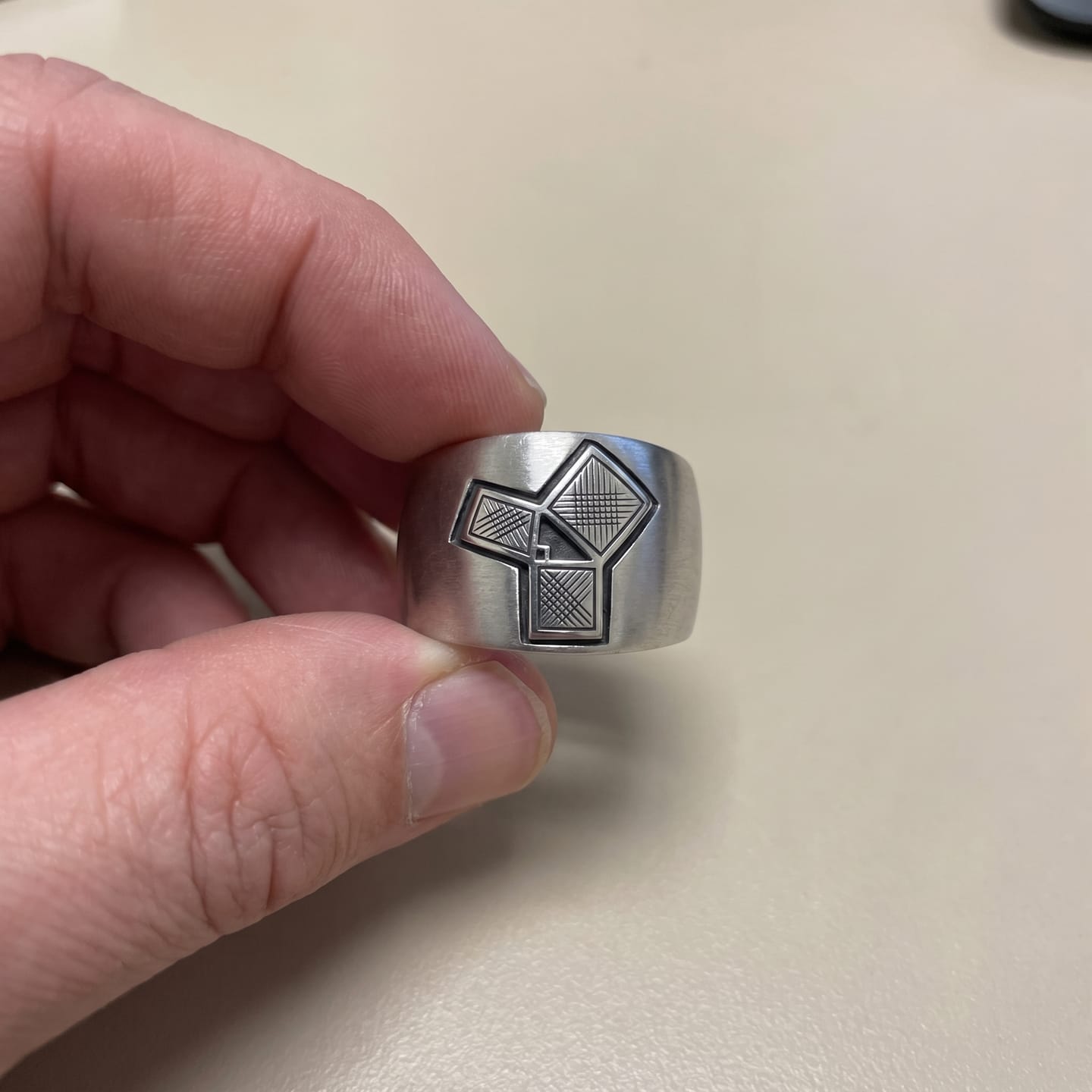 Customer photo review of Masonic Euclid Ring