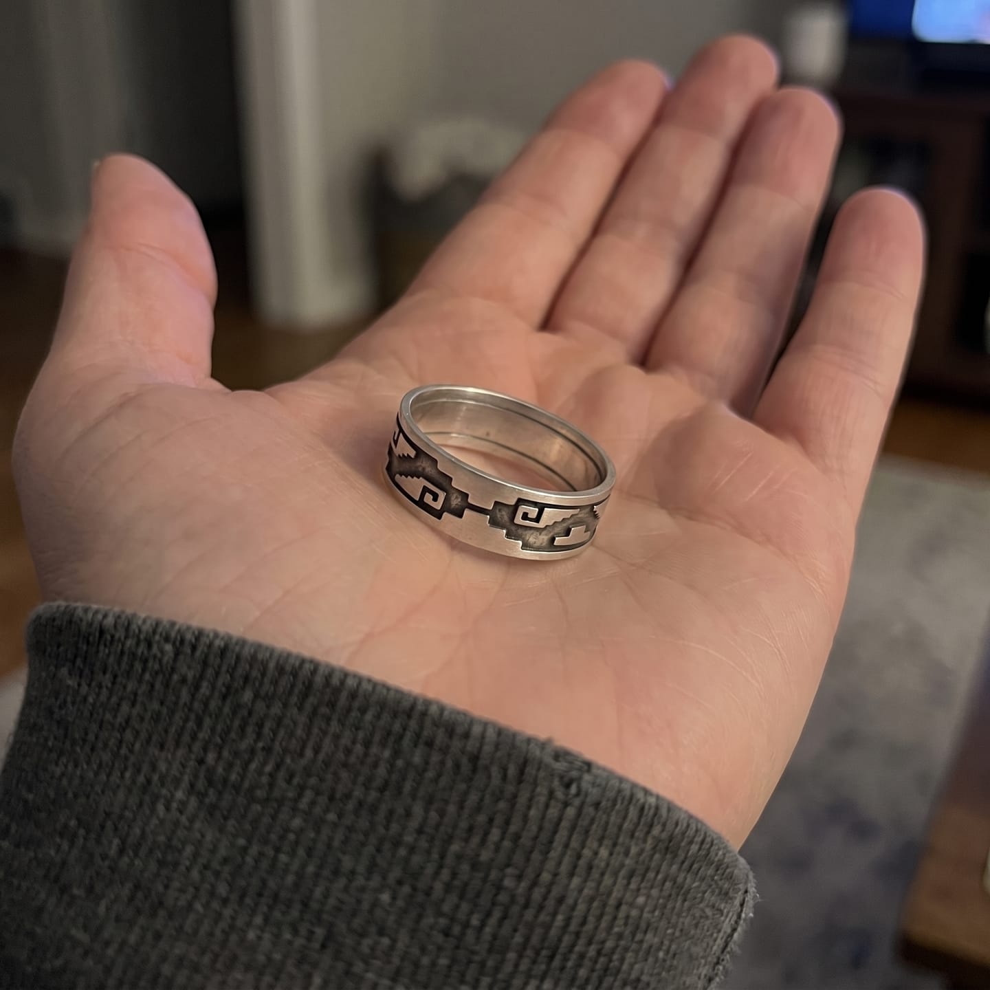 Customer photo review of Aztec Pattern Ring