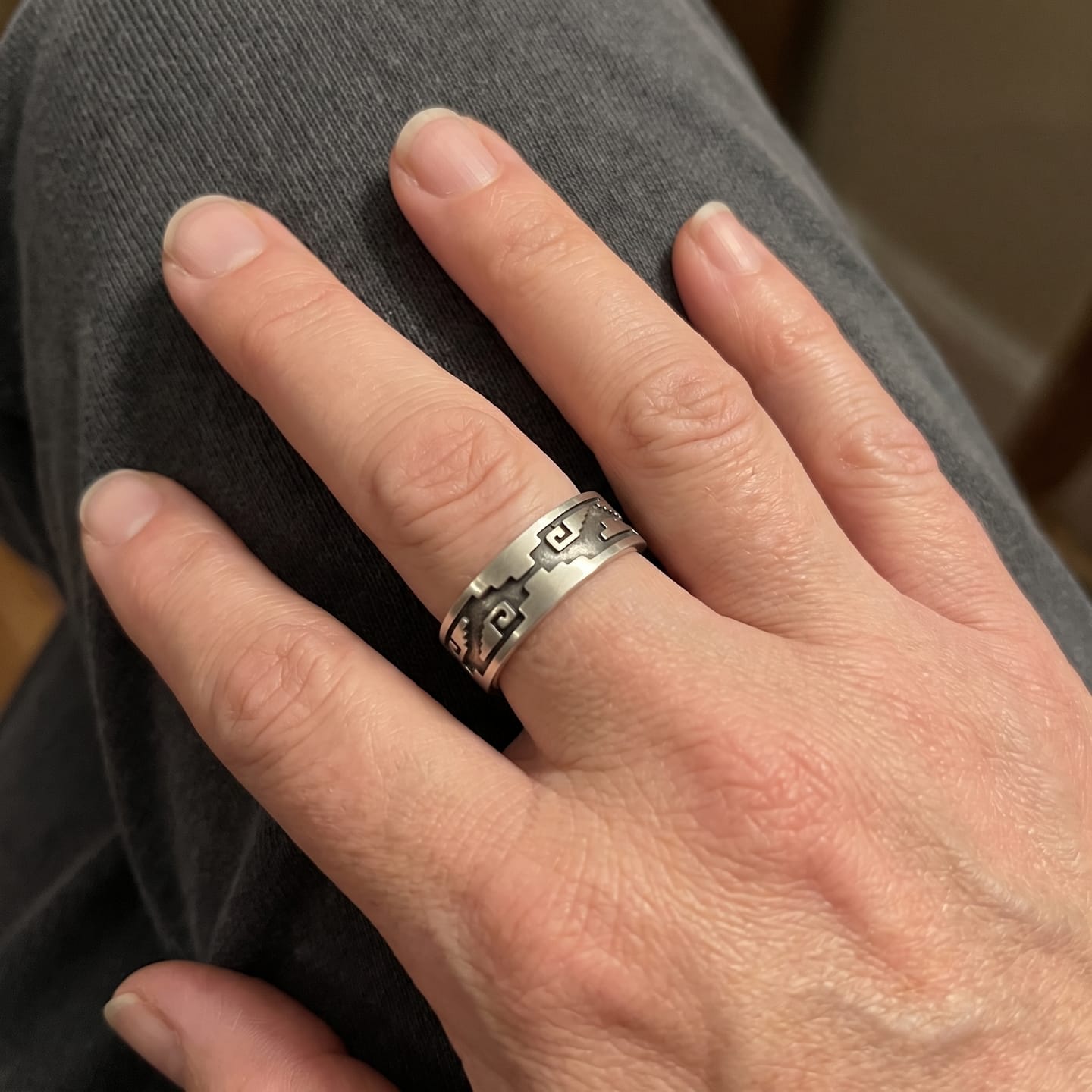 Customer photo review of Aztec Pattern Ring