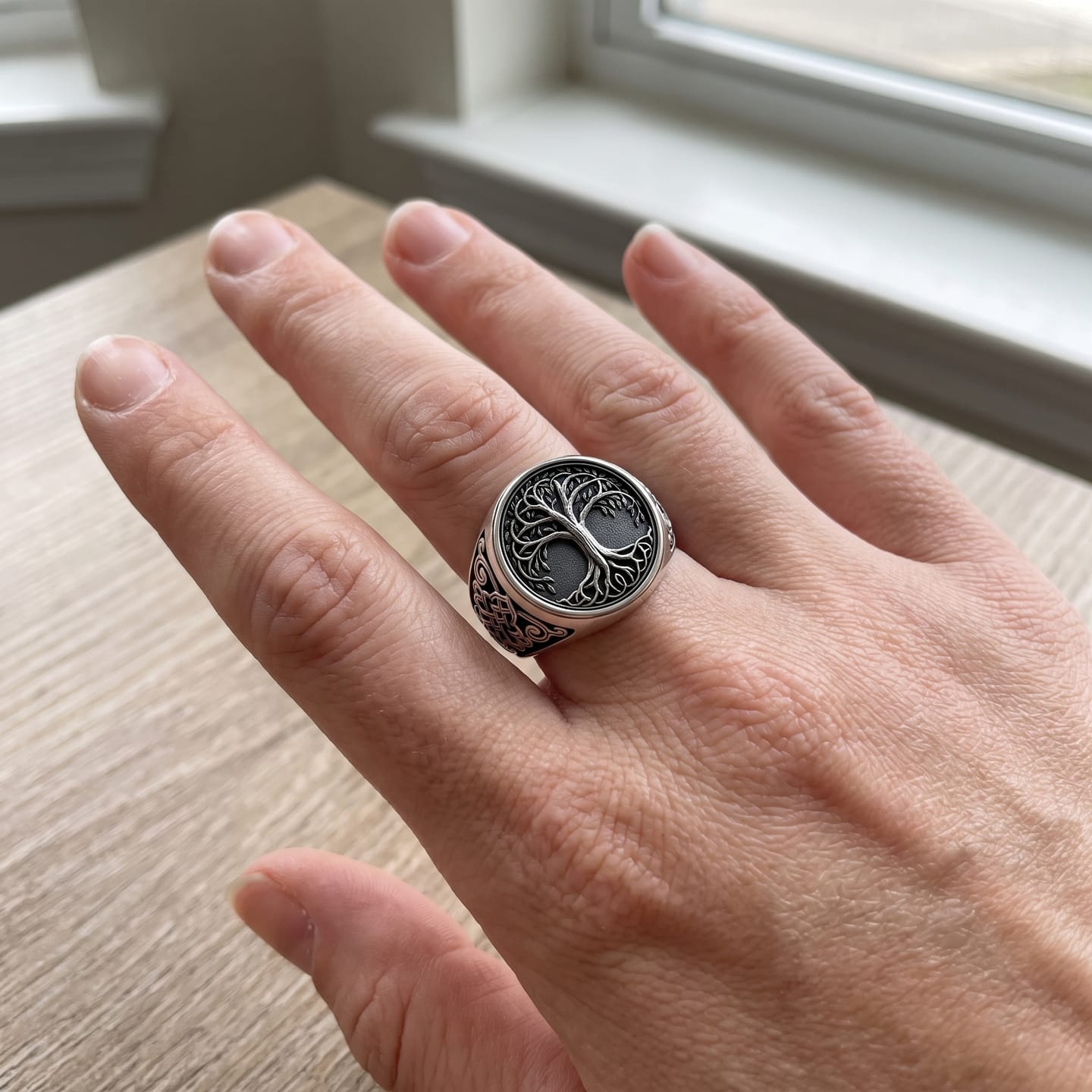 Customer photo review of Norse Yggdrasil Ring