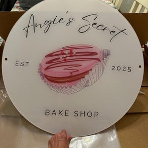 Customer photo review of Acrylic Business Logo Sign