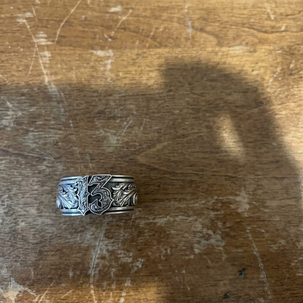Customer photo review of Lucky 13 Scroll Ring
