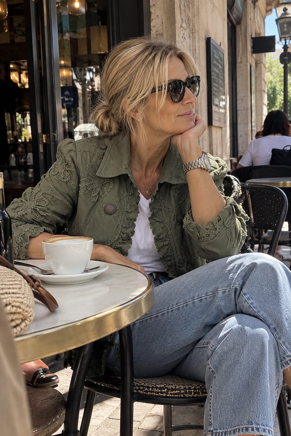 Customer photo review of Chaqueta Bordada con Volantes verde