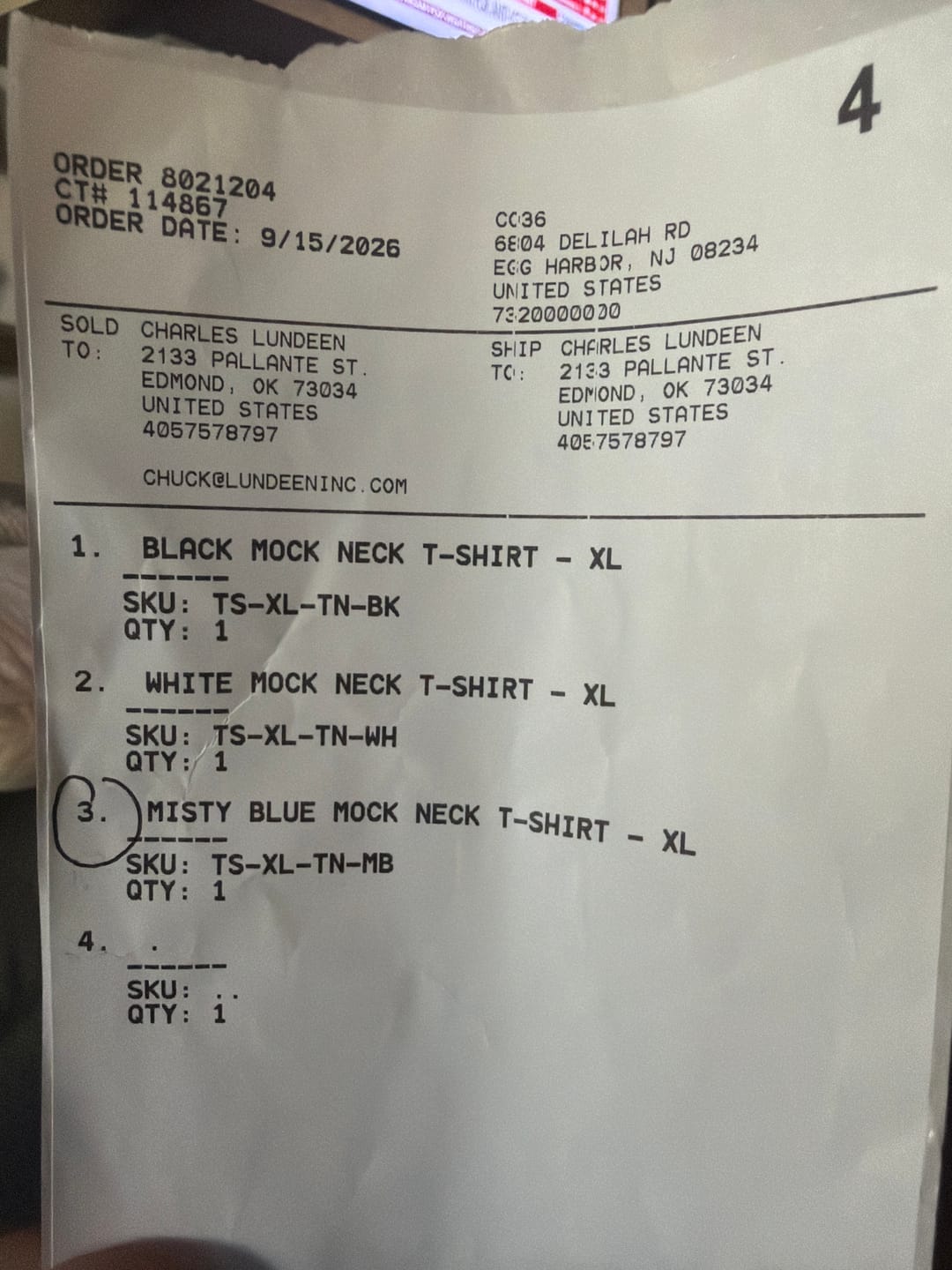 Customer photo review of Mock Neck T-Shirt