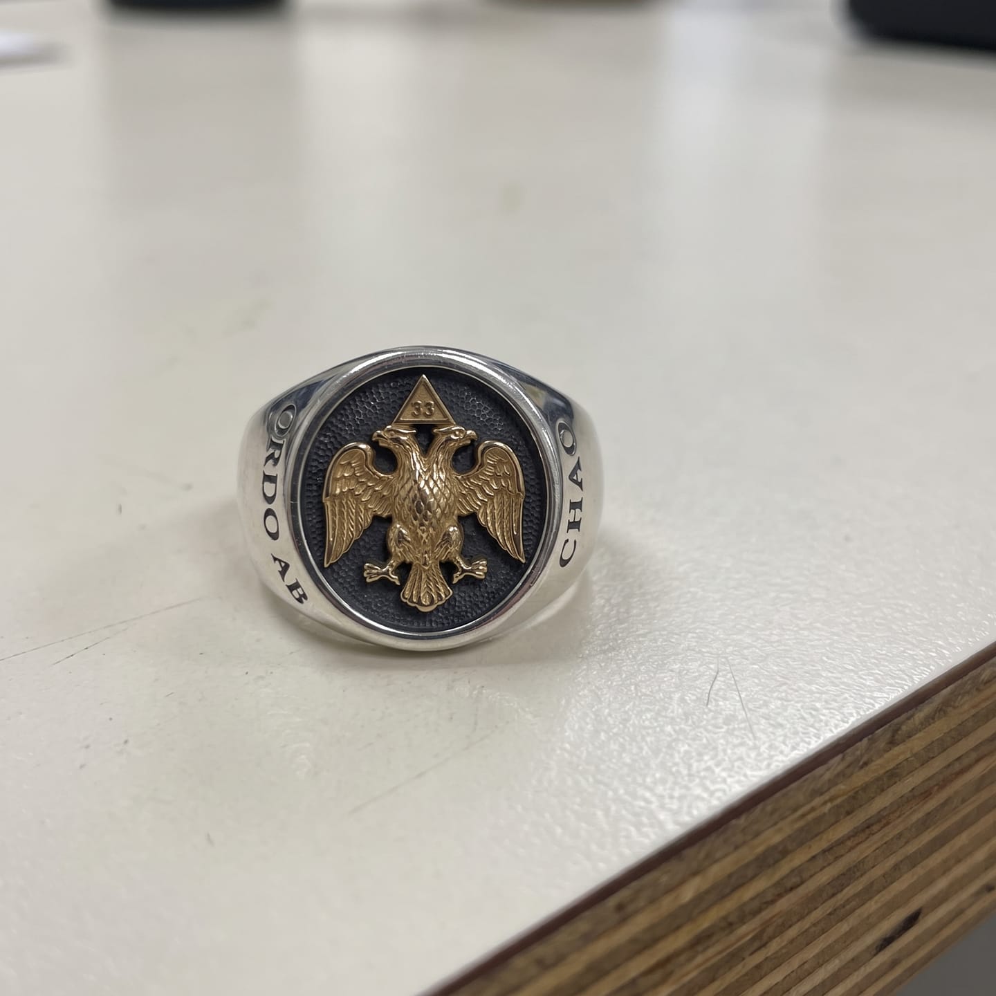 Customer photo review of Masonic 33rd Degree Eagle Ring