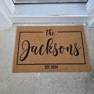 Customer photo review of Your Family Name Your Date Customized Welcome Doormat