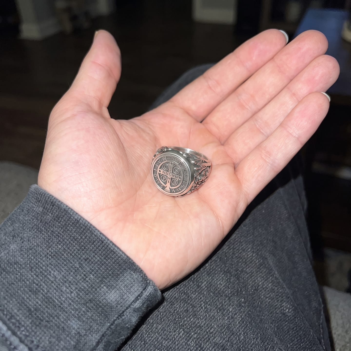 Customer photo review of Saint Benedict Signet Ring