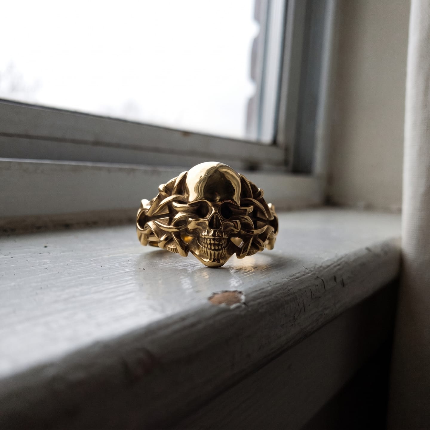 Customer photo review of Tribal Biker Skull Ring