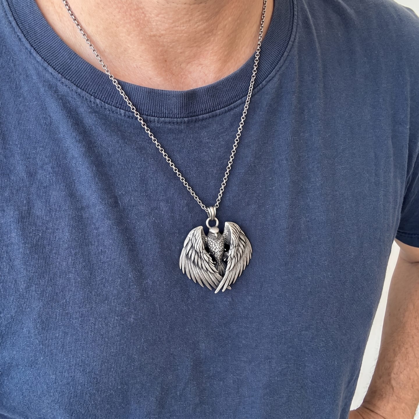 Customer photo review of Eagle Wings Pendant