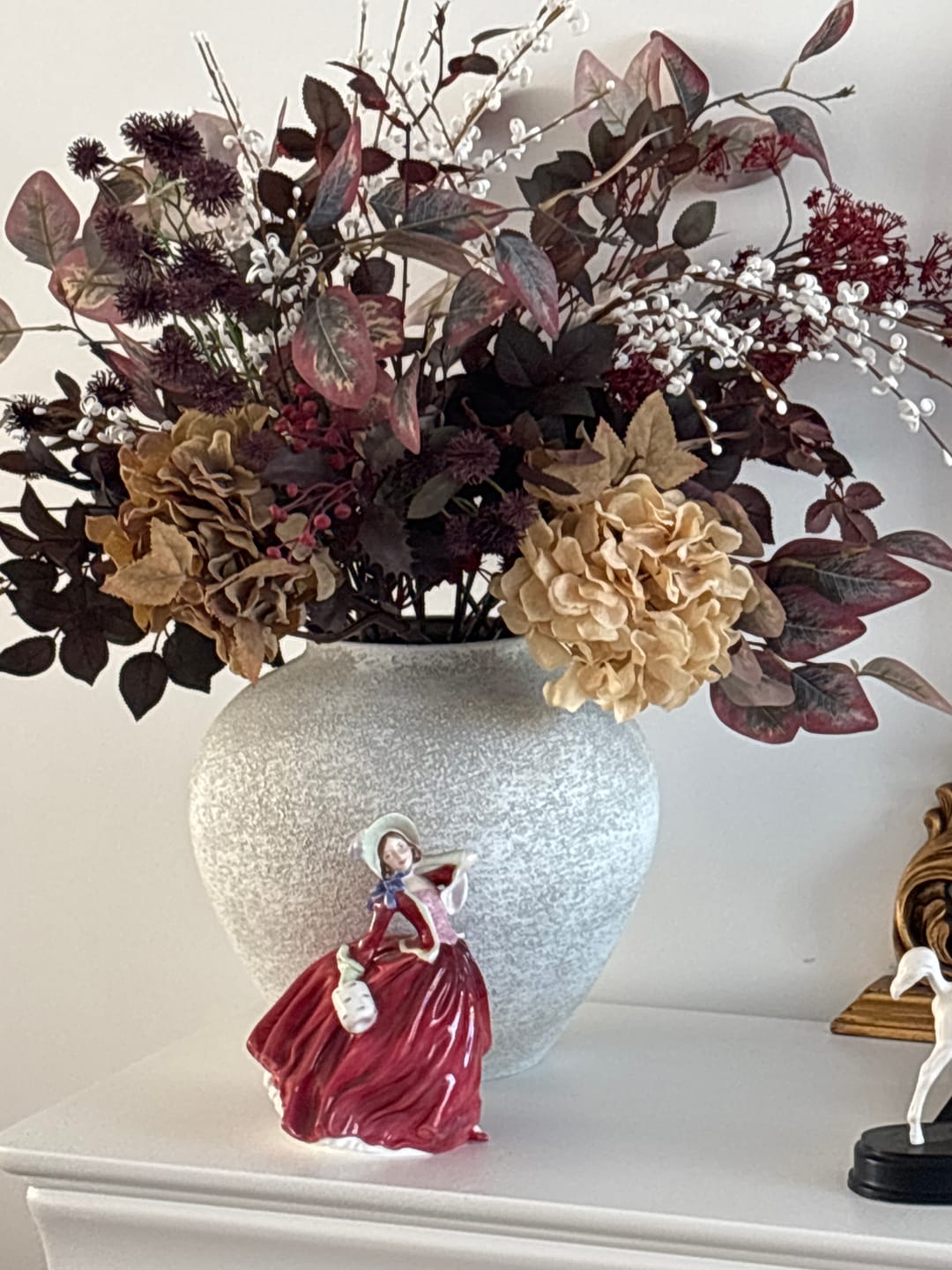 Customer photo review of Faux Arrangement - Burgundy Berries & Hydrangea