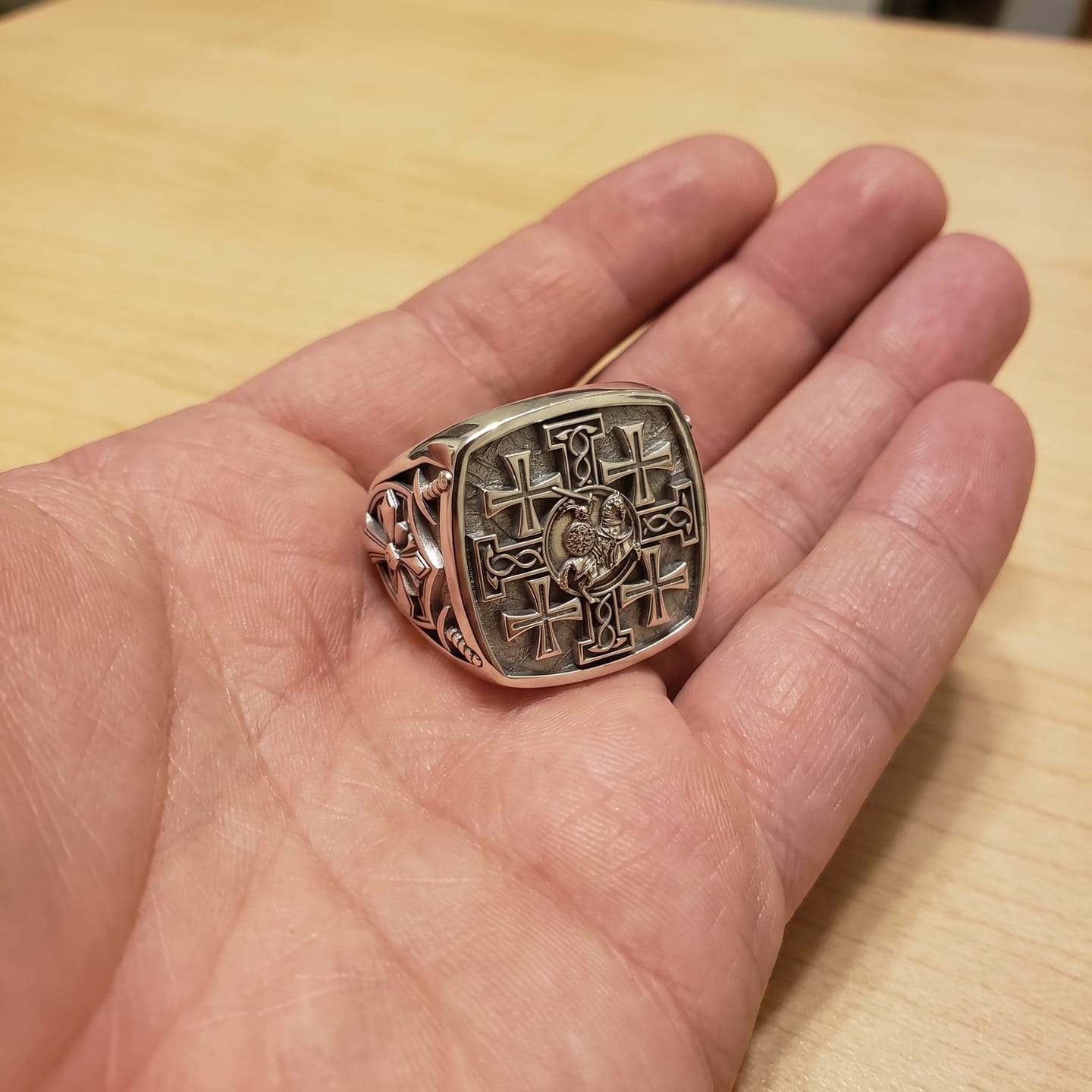 Customer photo review of Jerusalem Cross Ring
