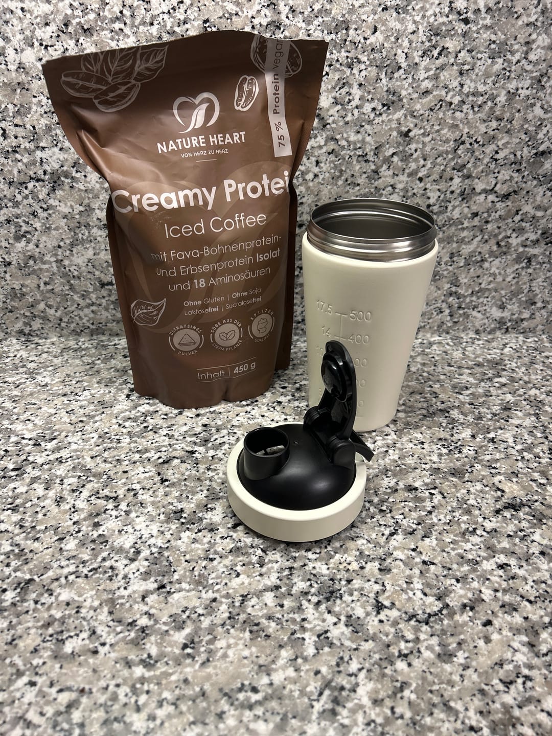 Customer photo review of Creamy Protein Iced Coffee