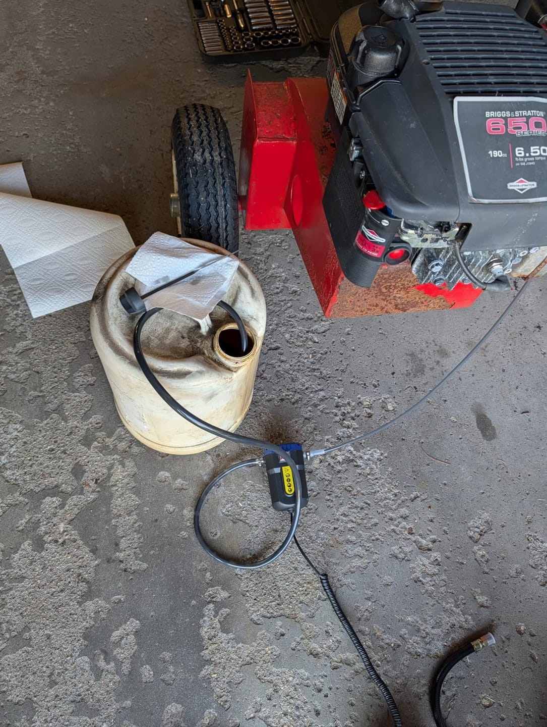 Customer photo review of DrainRunner™ Top-Side Oil Change Kit