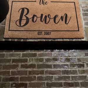 Customer photo review of Your Family Name Your Date Customized Welcome Doormat