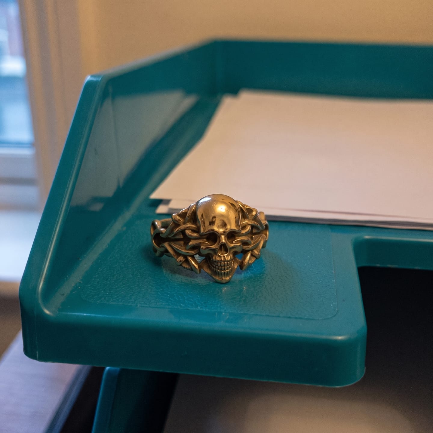 Customer photo review of Tribal Biker Skull Ring
