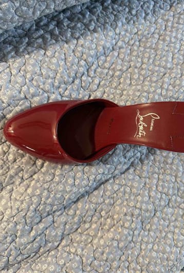 Customer photo review of Christian Louboutin 2026 Dolly Mule 100mm Patent Leather