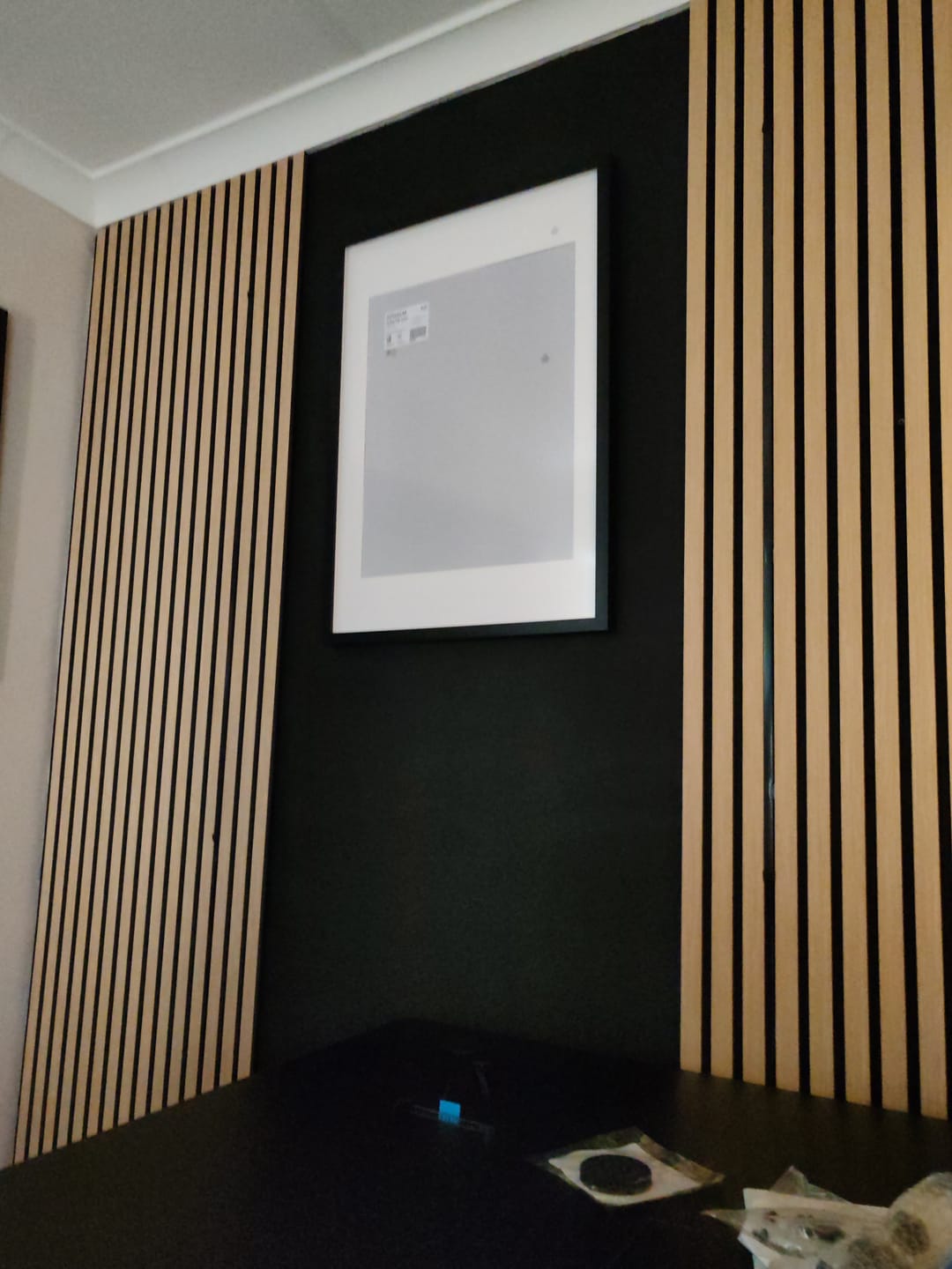 Customer photo review of Acoustic Slat Wall Panels Wooden Decorative Wall Panels Natural Oak Premium 2.4m x 0.6m