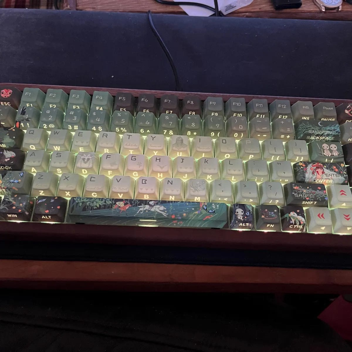 Customer photo review of Princess Mononoke Keycaps