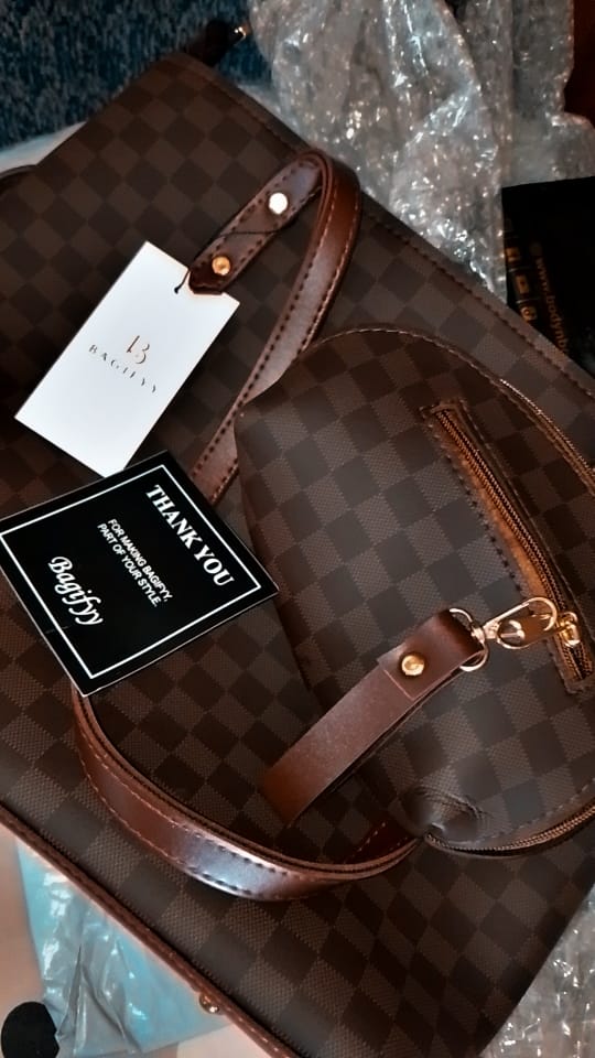 Customer photo review of Golden Latte Carryall Tote Bag