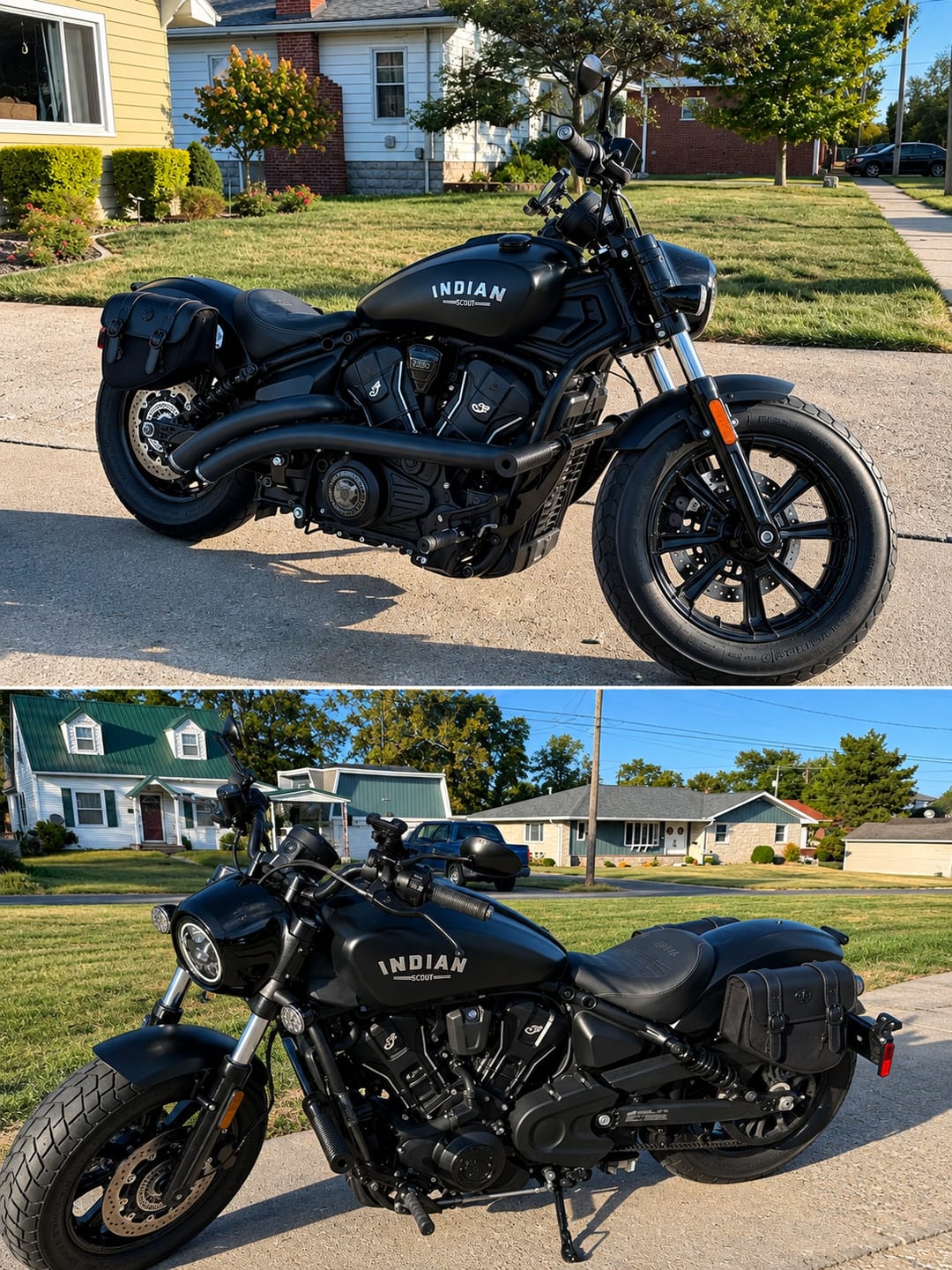 Customer photo review of 8L - Pony 2025+ Indian Scout Bobber Leather Motorcycle Saddlebags